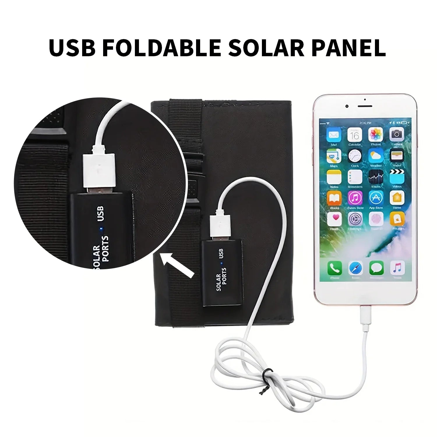 Vikbar solcellsladdare för ryggsäck, 20W
