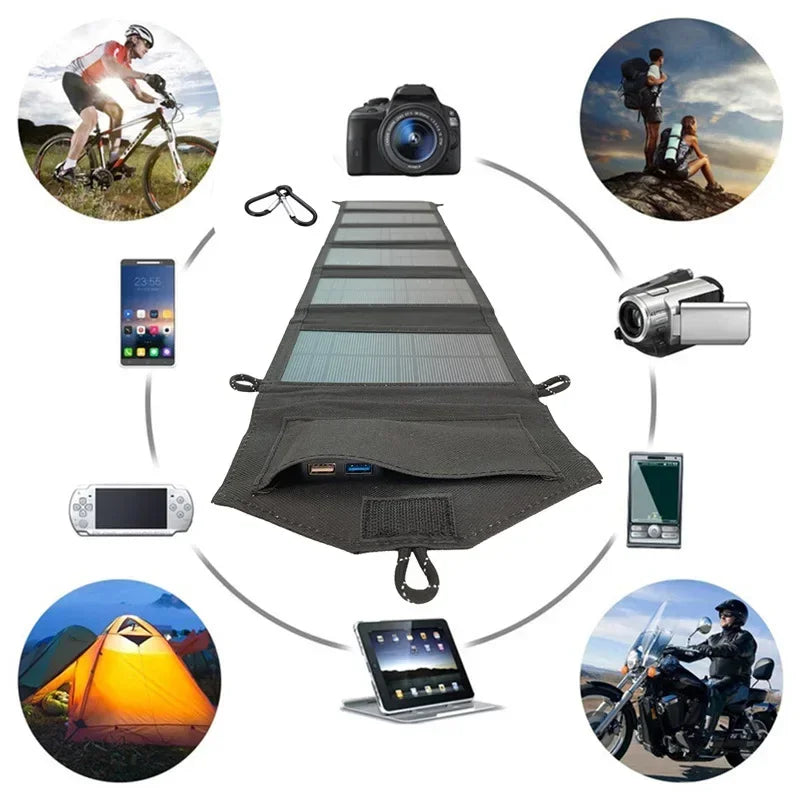 Vikbar solpanel 100W hopvikt för transport